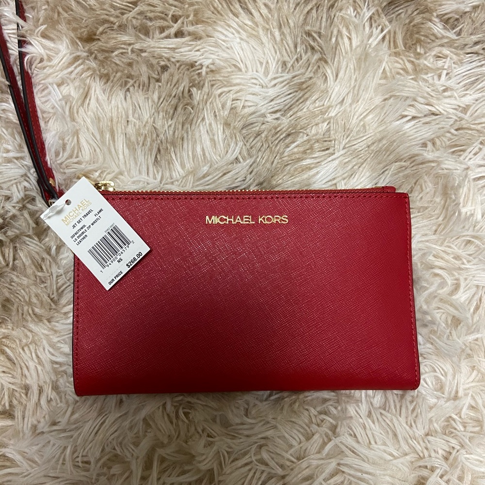 MK Double zip Wristlet